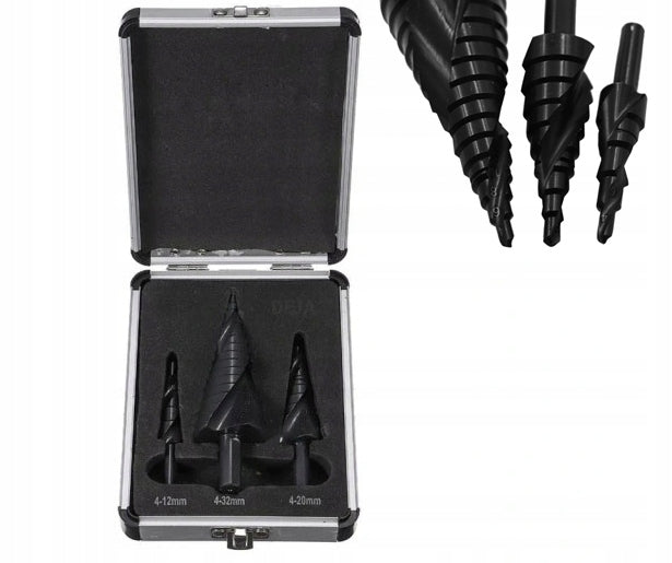 METAL GRADUATED CONICAL DRILL BITS 4-32 mm With Case Brand no brand