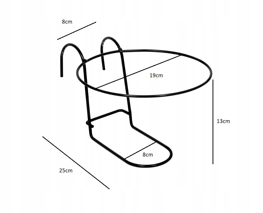 METAL HANGER HOLDER BLACK FOR POT POLISH PRODUCT Material metal