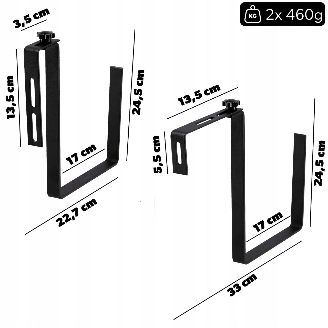 METAL HANGER HOLDER FOR BALCONY POT BOX HOOK SET OF 2 Brand Kadax