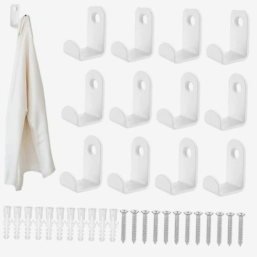 METAL HANGERS BLACK SET OF 13 CLOTHES WALL HOOKS METAL