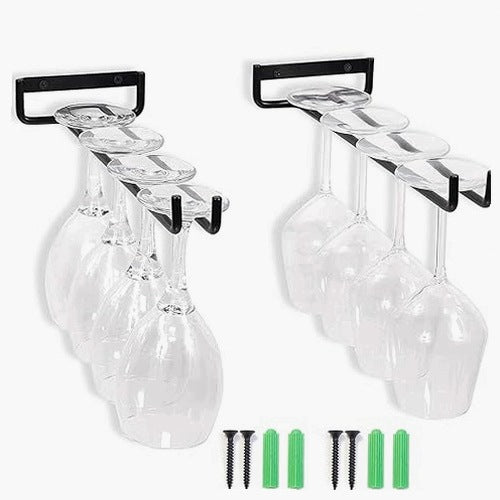 METAL HANGING GLASS HOLDERS FOR WINE 2 PIECES METAL GLASS