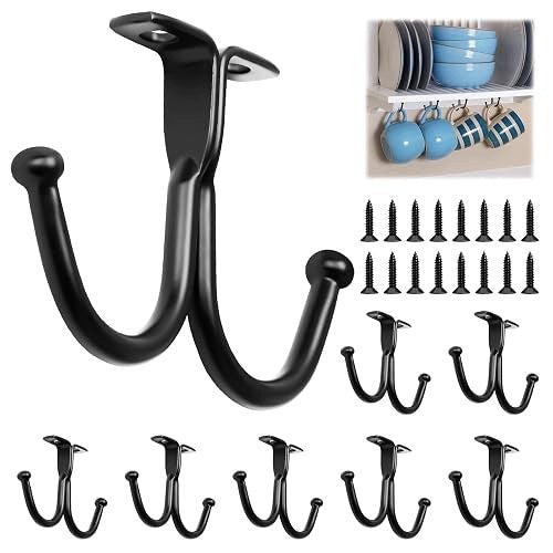 METAL HOOKS FOR CUP CABINET BLACK 16 PCS METAL HANGER Brand no brand