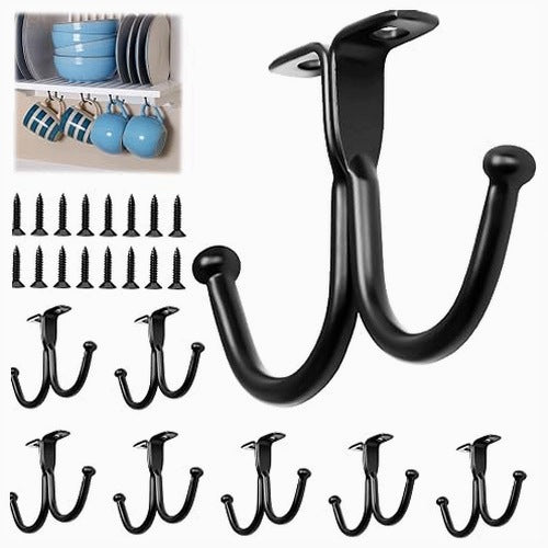 METAL HOOKS FOR CUP CABINET BLACK 16 PCS METAL HANGER