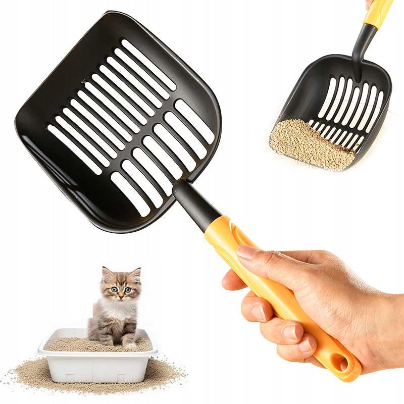 METAL LITTER BOX SPATULA STRONG BLACK LARGE CAT DUSTPAN 35cm