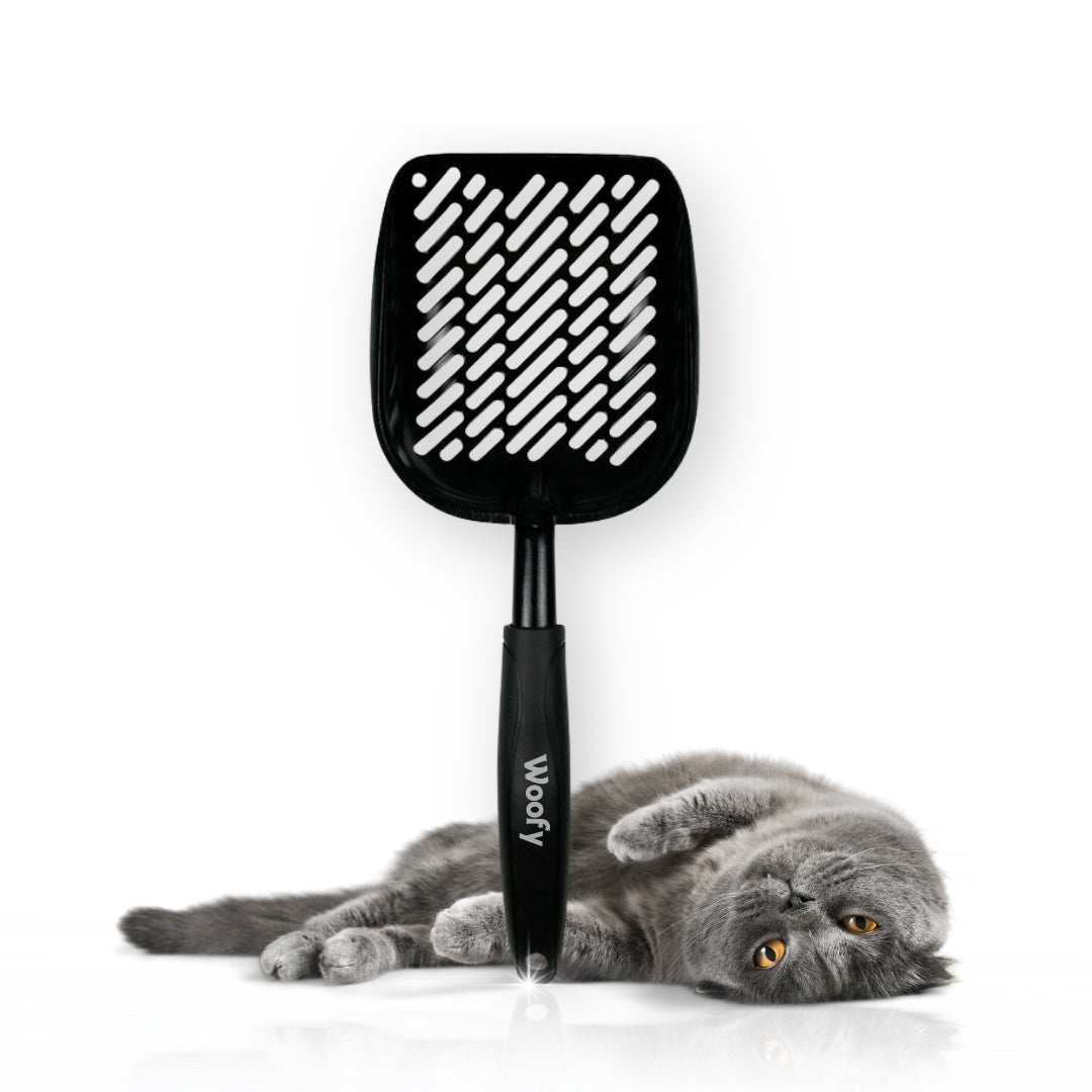 METAL LITTER BOX SPATULA STRONG BLACK LARGE CAT DUSTPAN WOOFY