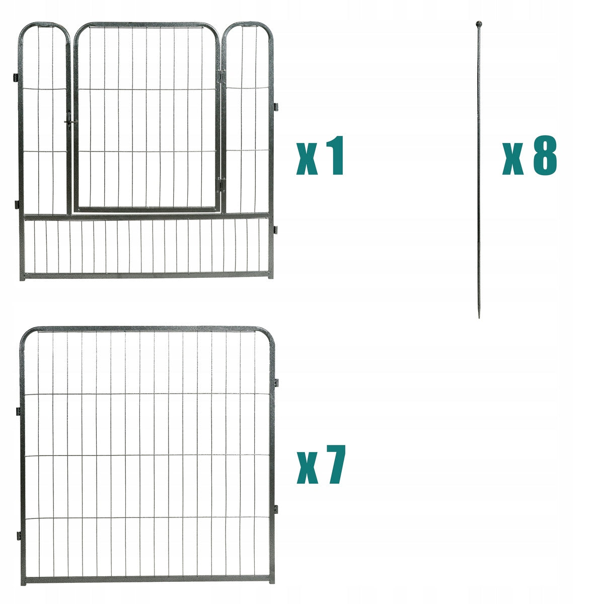 METAL PLAYPEN FOR RABBIT DOG FOR HOME 8 PANELS 80×80 CM ENCLOSURE Length 209 cm