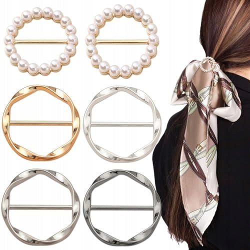 METAL SCARF CLIPS WOMEN'S 6 STYLES ROUND PINS 12 PCS Brand no brand