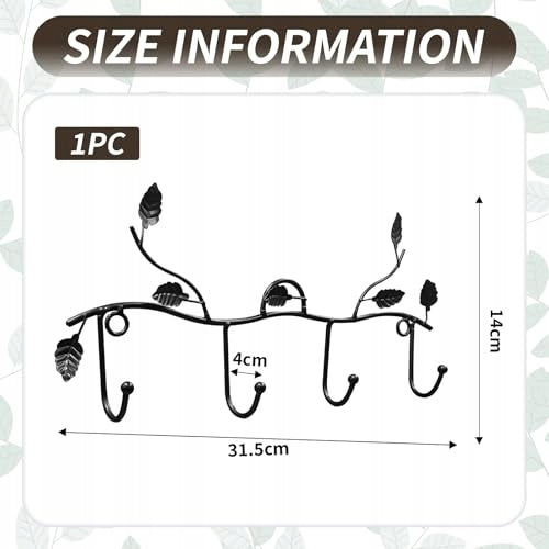 METAL WALL HANGER BLACK FOR CLOTHES HOOKS LEAF 4 PCS FOR HOME Manufacturer code Bez marki
