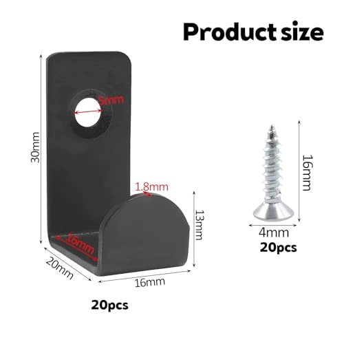 METAL WALL HOOKS BLACK 20 PCS WALL MOUNT KIT Manufacturer code SWC5908201403048