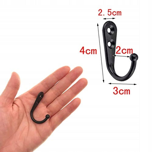 METAL WALL HOOKS BLACK 30 PCS WITH SCREWS FOR TOOL CLOTHES Manufacturer code Bez marki