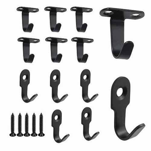 METAL WALL HOOKS SET OF 20 WITH SCREWS FOR KITCHEN METAL