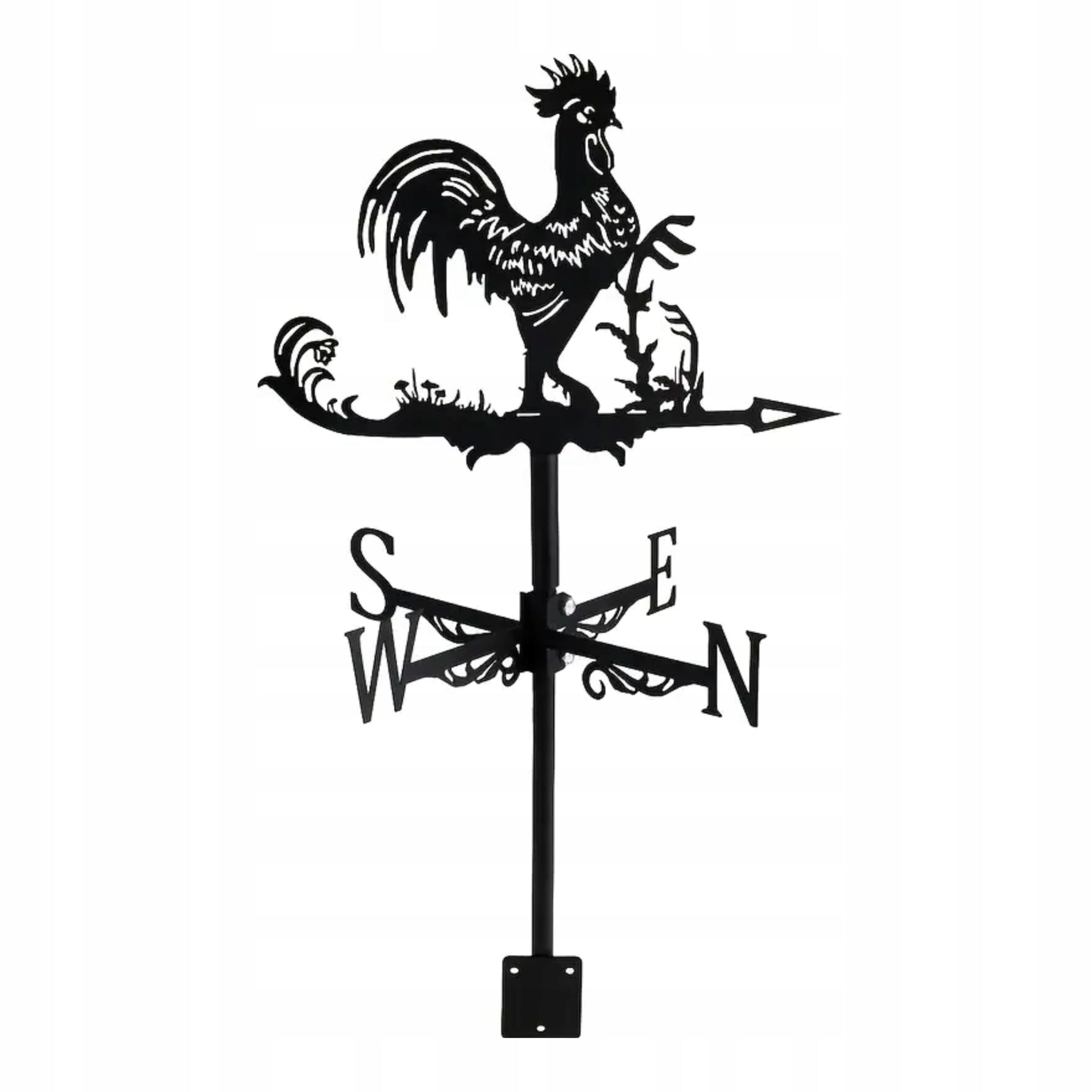 METAL WINDMILL BLACK ROOSTER DECORATIVE WIND DIRECTION MEASUREMENT Packaging status original