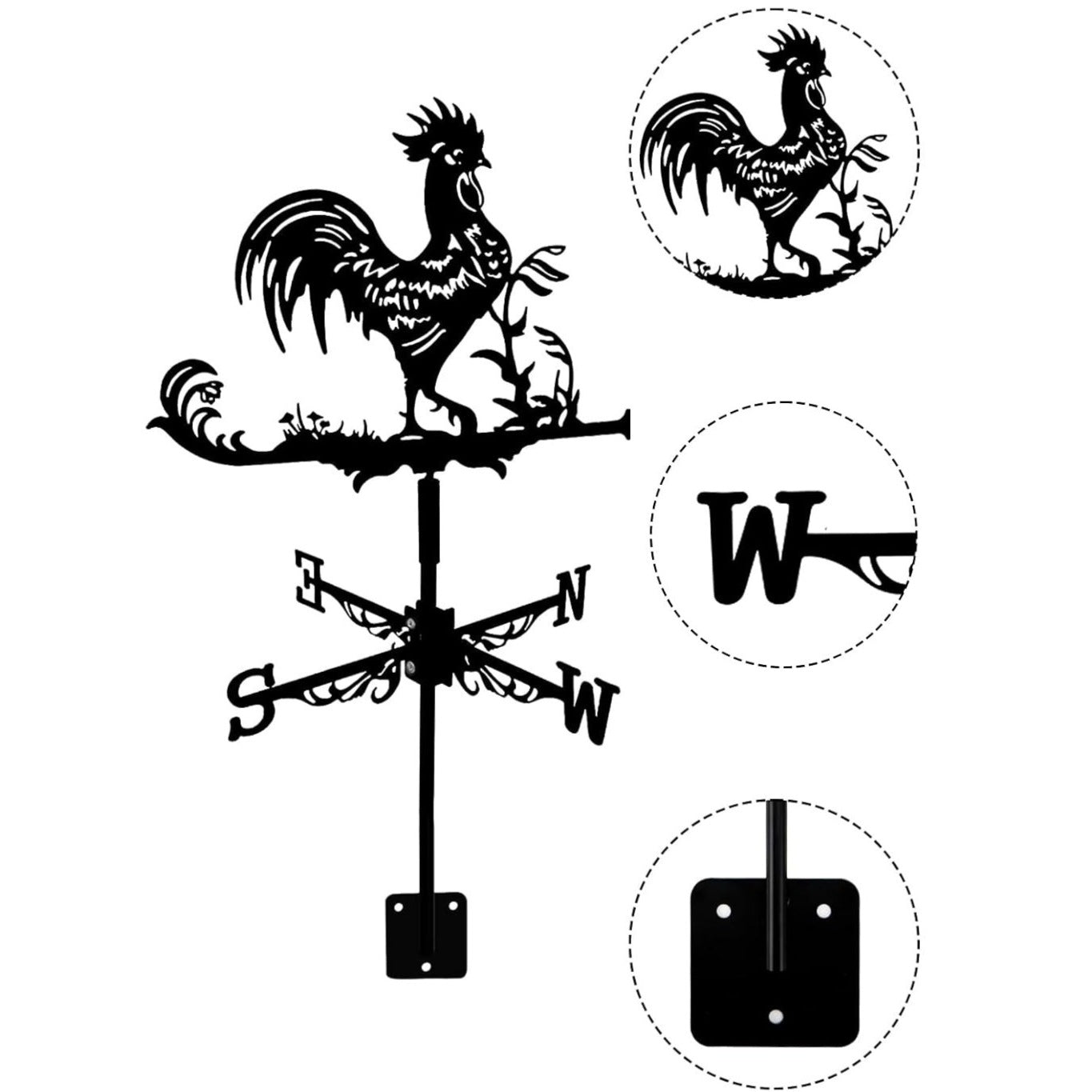 METAL WINDMILL FOR ROTARY ROOF ROOSTER WIND DIRECTION INDICATOR BLACK Manufacturer code 382974