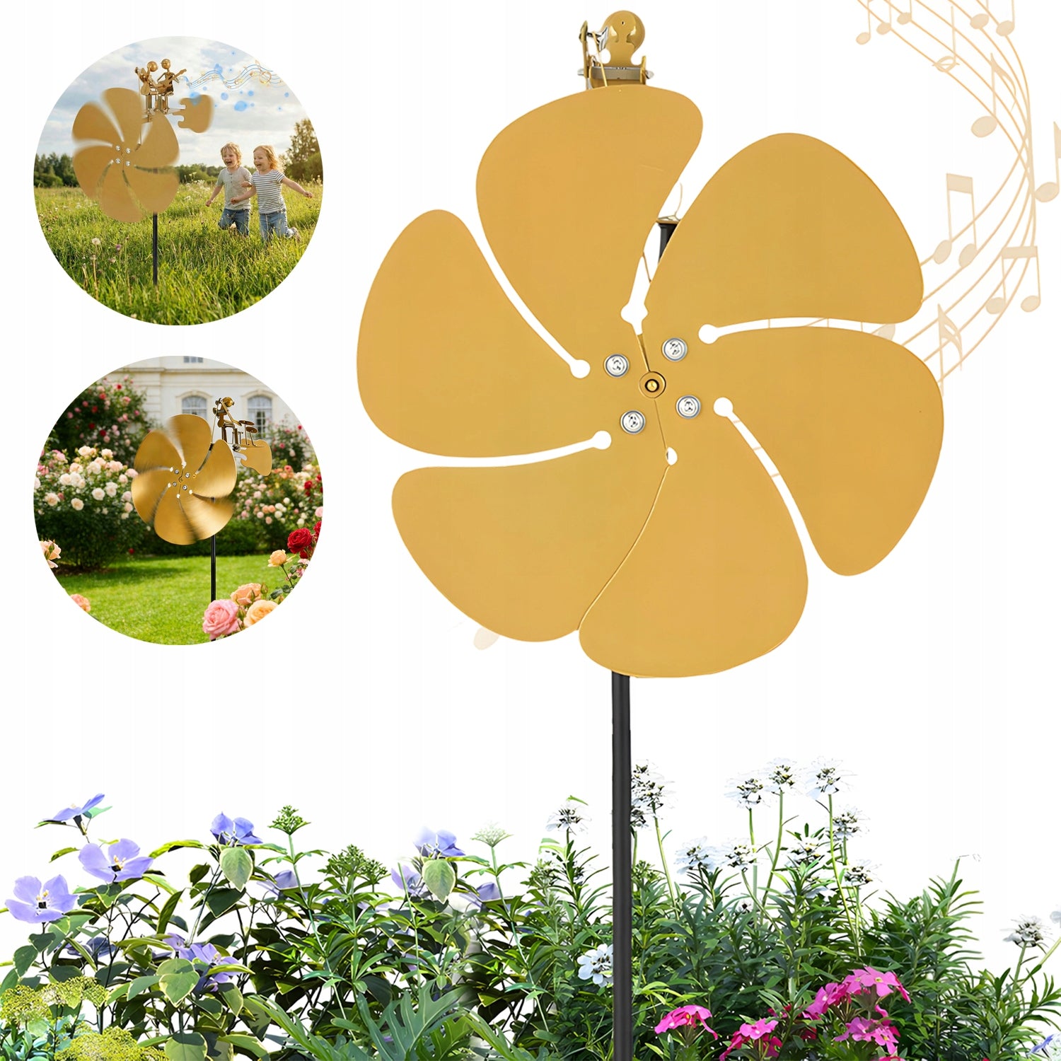 METAL WINDMILL ROCK DRUMMER STEAMPUNK FOR GARDEN, TERRACE, BALCONY