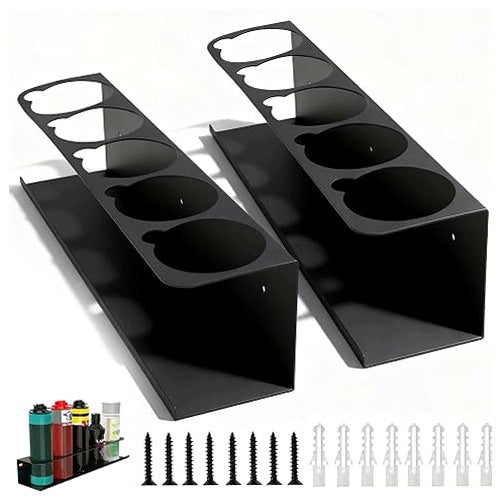 METAL WORKSHOP SPRAY CAN HOLDER FOR WALL 2 PCS STEEL