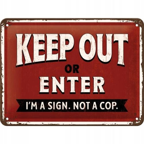 Nostalgic Art Metallteller Keep Out or Enter, 15x20 cm 