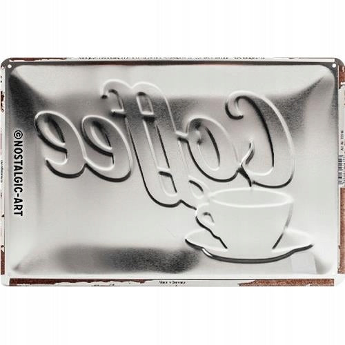 Metallteller 20 x 30 cm, hier wird starker Kaffee serviert 