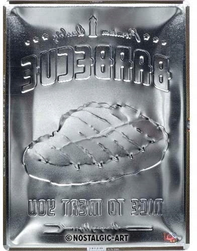 Metallplatte 30 x 40 cm / Barbecue Nice To Meat You 