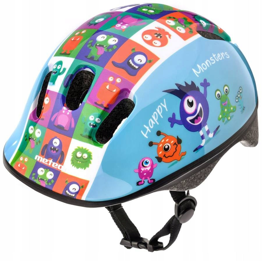 Verstellbarer Kinder-Fahrradhelm Meteor Happy Monsters KS06, blau 
