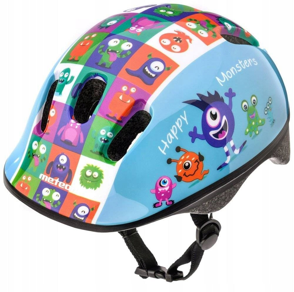 Verstellbarer Kinder-Fahrradhelm Meteor Happy Monsters KS06, blau 