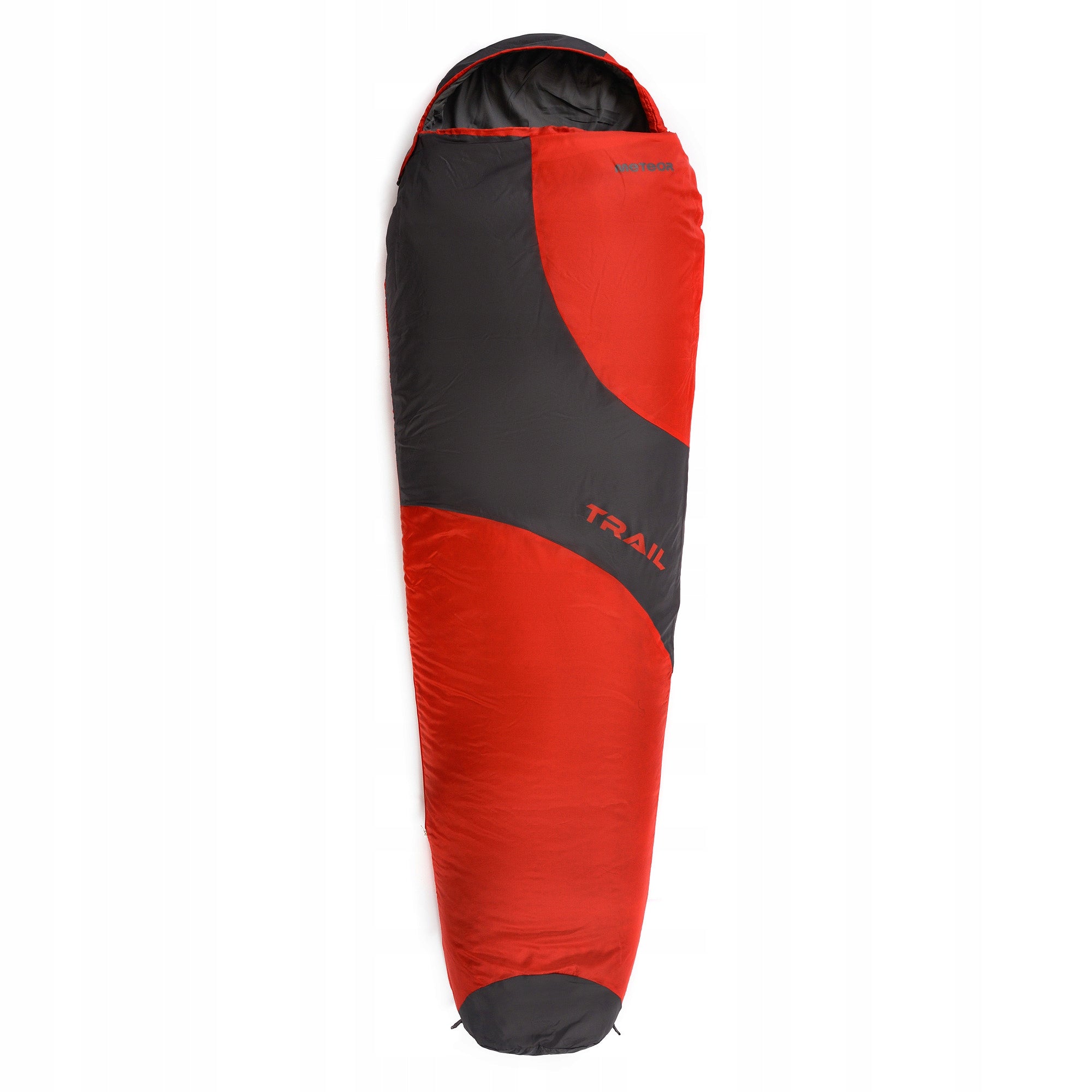 Schlafsack Meteor Trail Single, grau/rot 