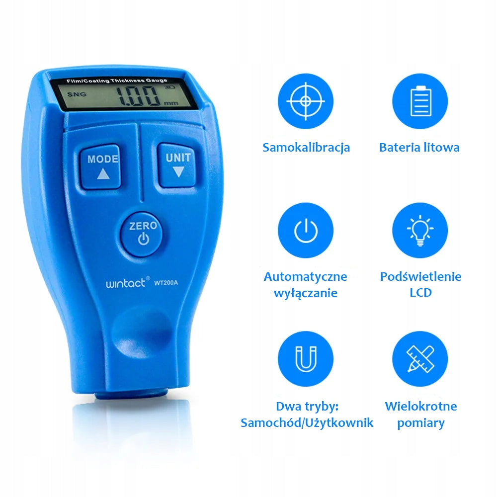 METER TESTER PAINT THICKNESS SENSOR Fe/nFe, 0-1800 µm WINTACT Manufacturer code WT200A