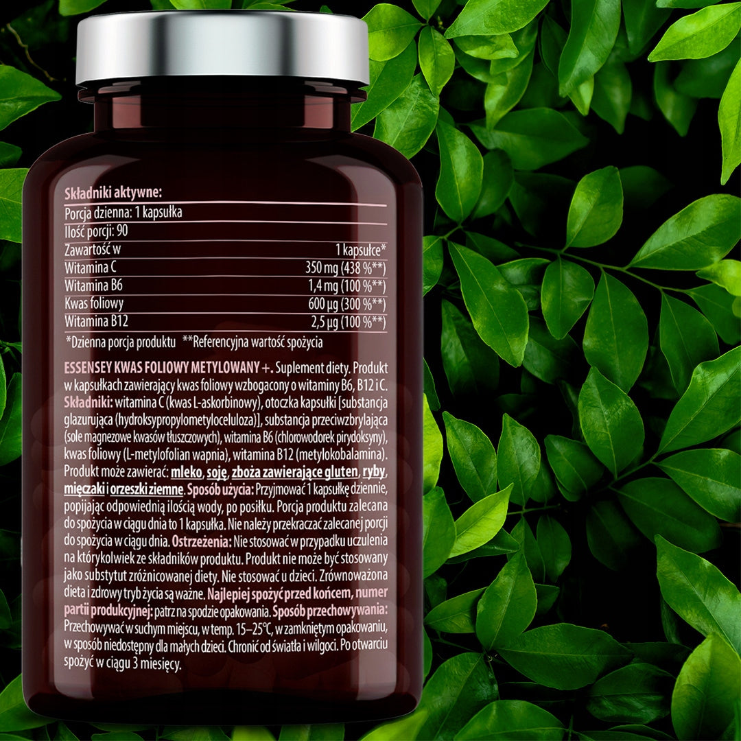 METHYLATED Folic Acid + Vitamin B12 B6 C Pregnancy Blood Nervous System FOLIAN Basic ingredient folic acid