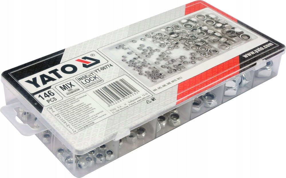 METRIC NUTS WITH SELF-CONTROL PROTECTION MIX 146 PCS. YT-06774 Manufacturer code MisDonigs