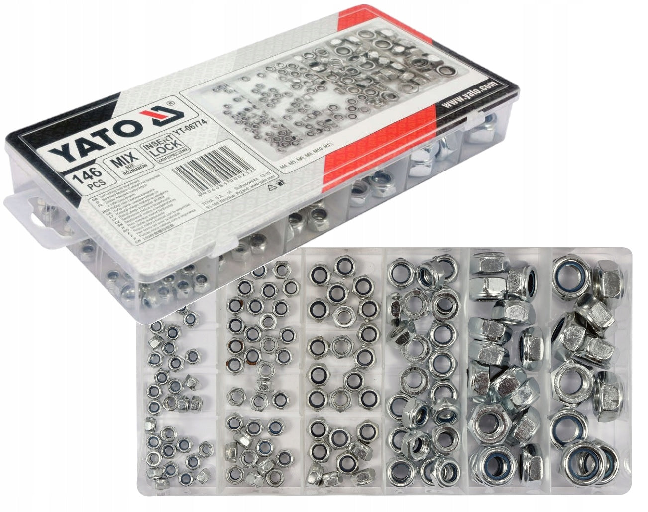 METRIC NUTS WITH SELF-CONTROL PROTECTION MIX 146 PCS. YT-06774