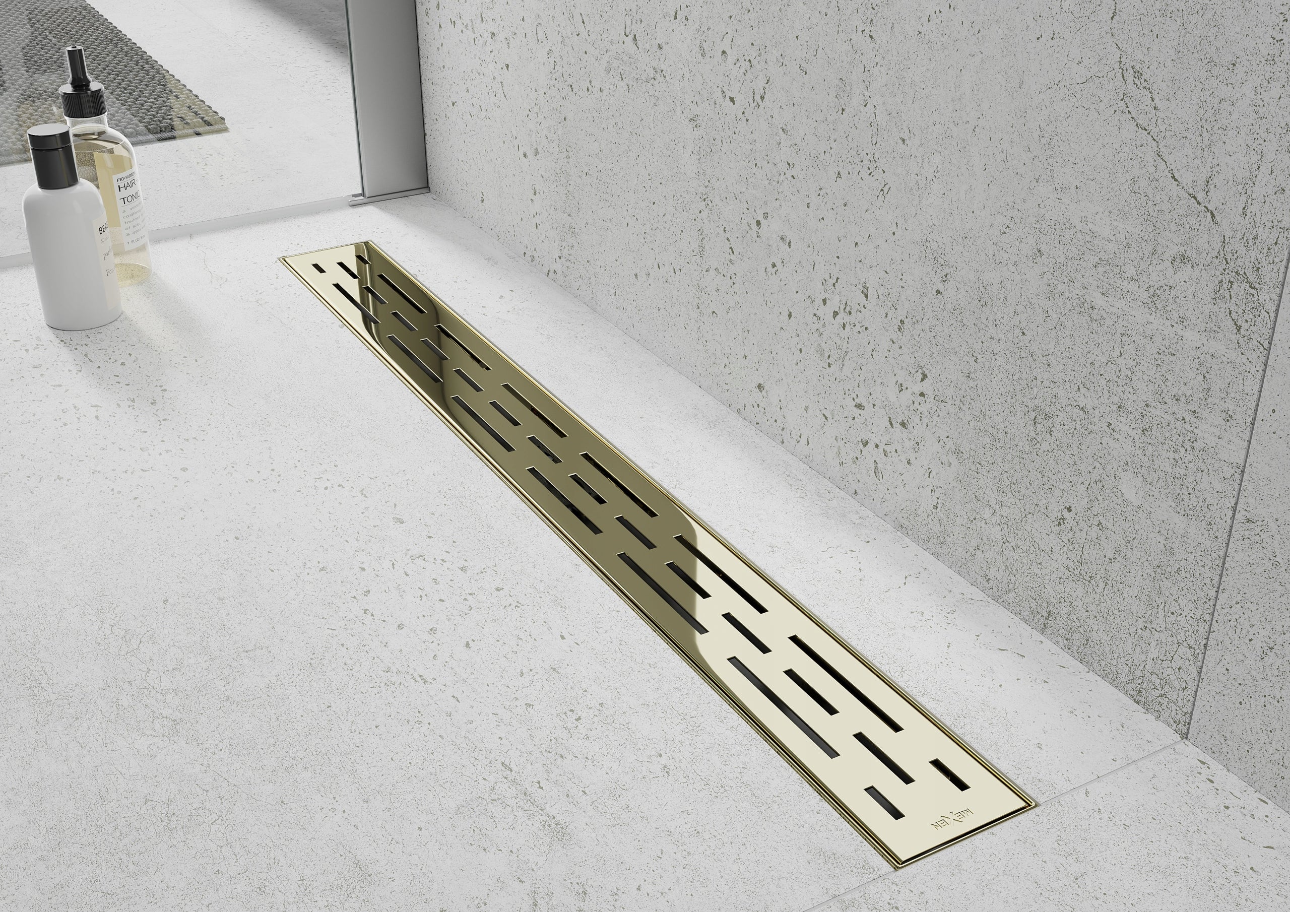 Dušo latakas Mexen Flat 360 Lines, Gold, 70 cm