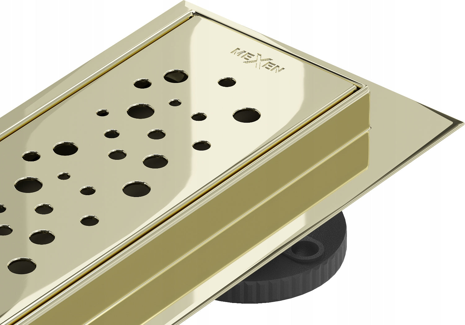 Dušo latakas Mexen Flat Dots, Gold, 100 cm