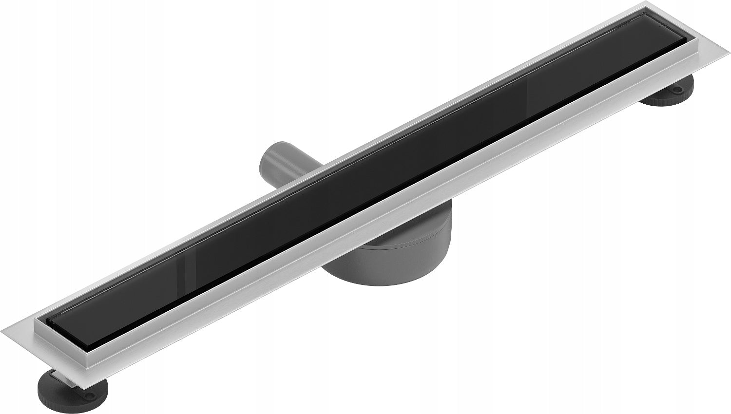 Duschrinne Mexen Flat 360, Chrom/Schwarzes Glas, 70 cm 