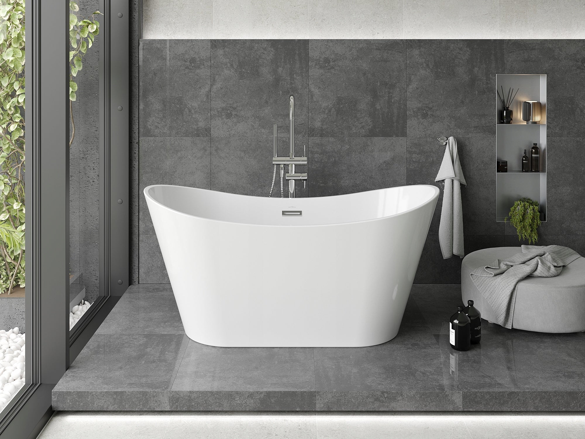 Acrylbadewanne Mexen Montana mit Siphon 
