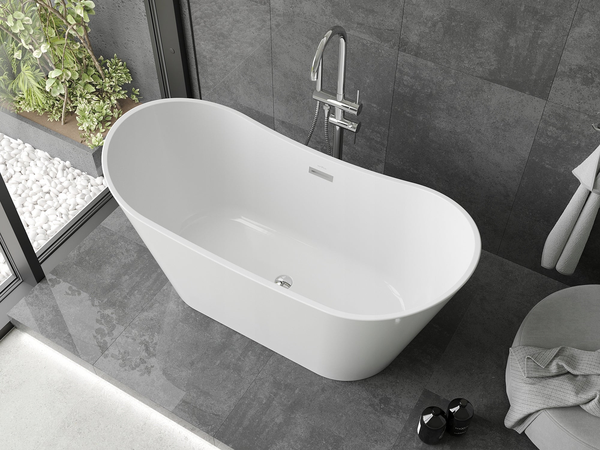 Acrylbadewanne Mexen Montana mit Siphon 