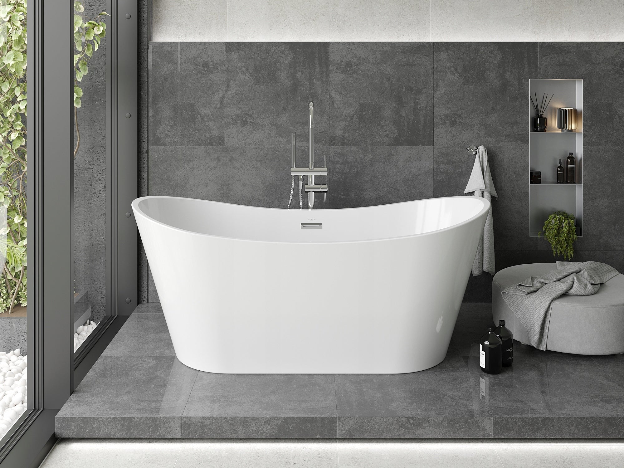 Acrylbadewanne Mexen Montana mit Siphon 