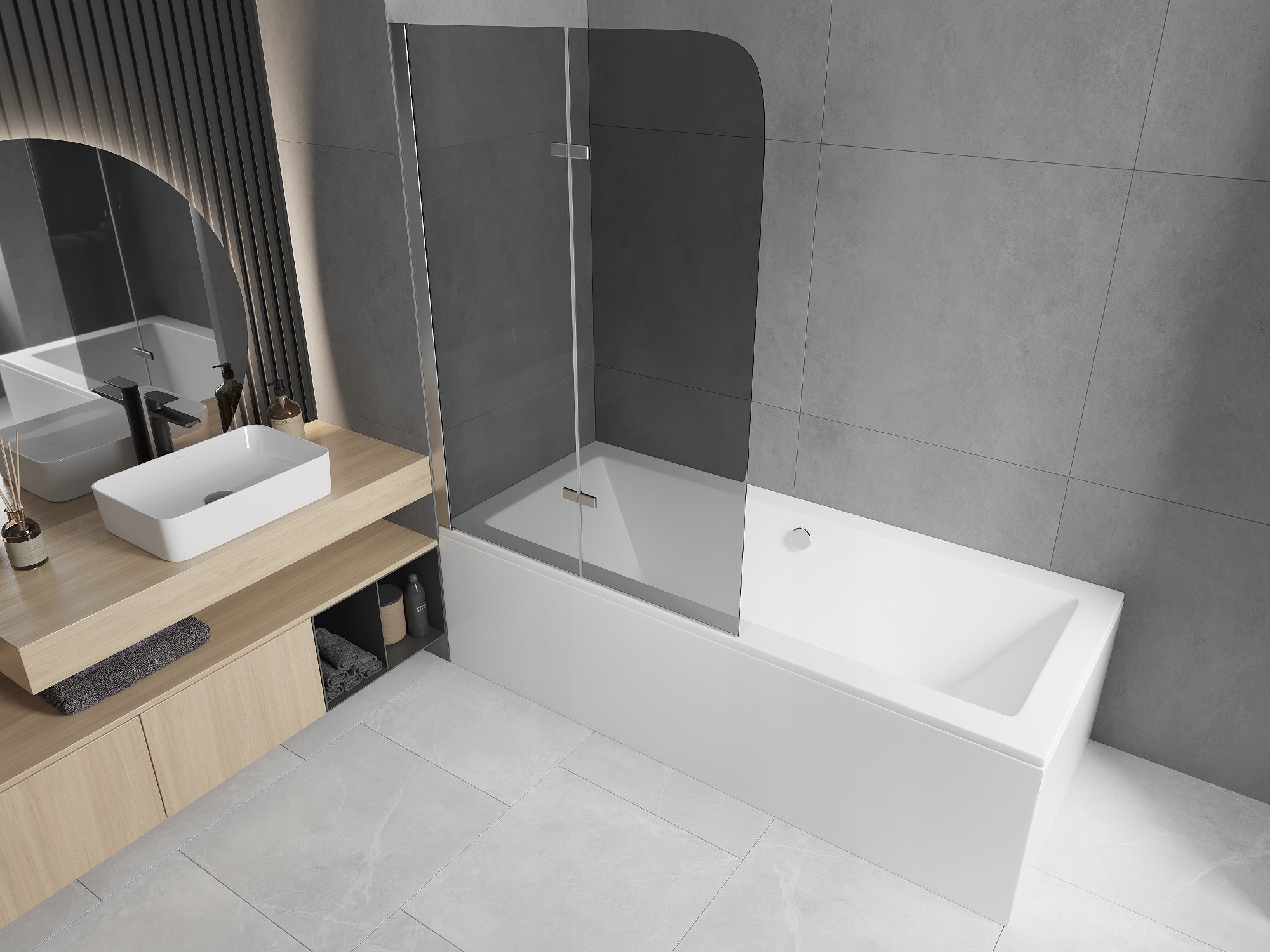 Badezimmerwand Mexen Felix II 80, 100 cm, grau 