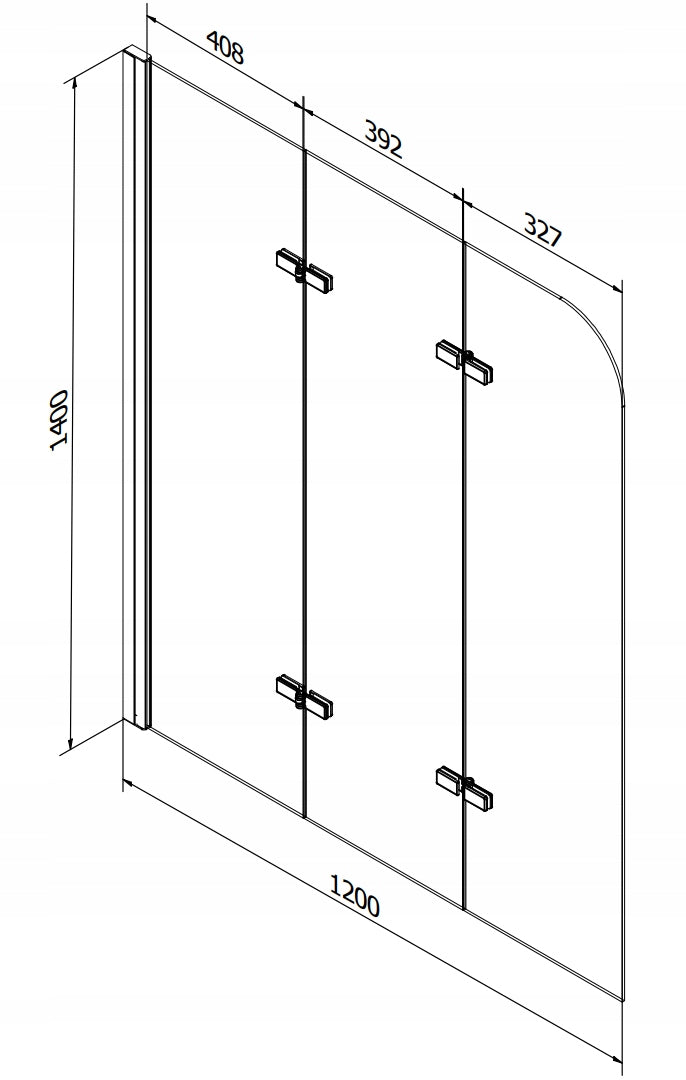 Badezimmerwand Mexen Felix III 120 cm, schwarz 