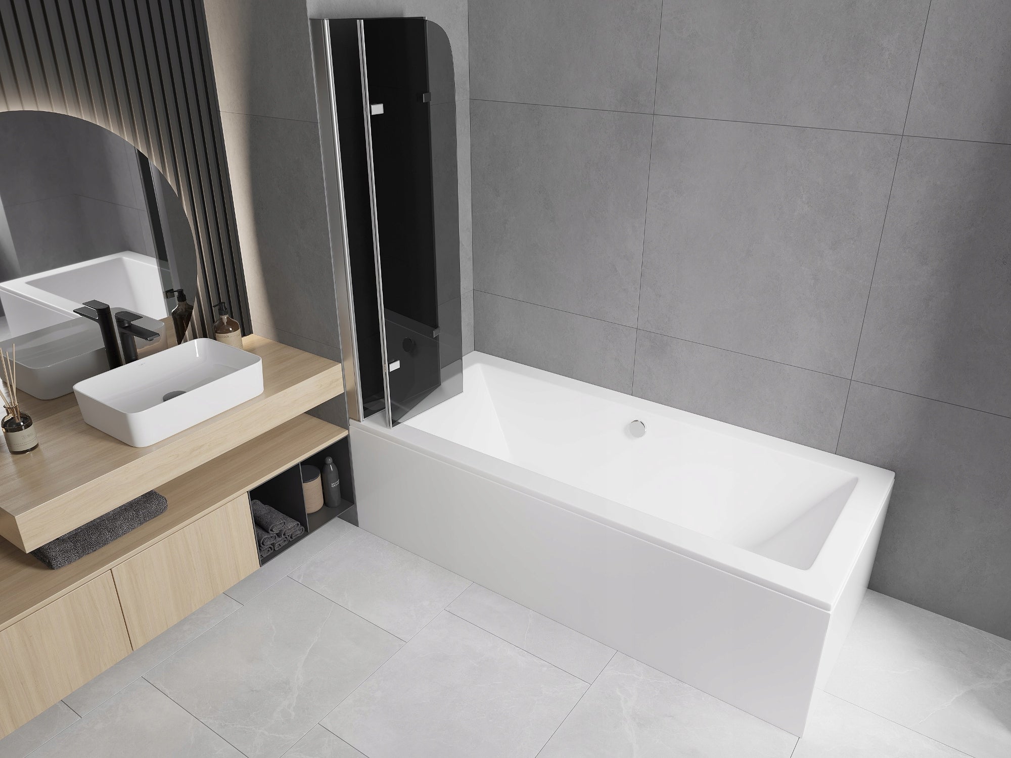 Badezimmerwand Mexen Felix III 120 cm, grau 