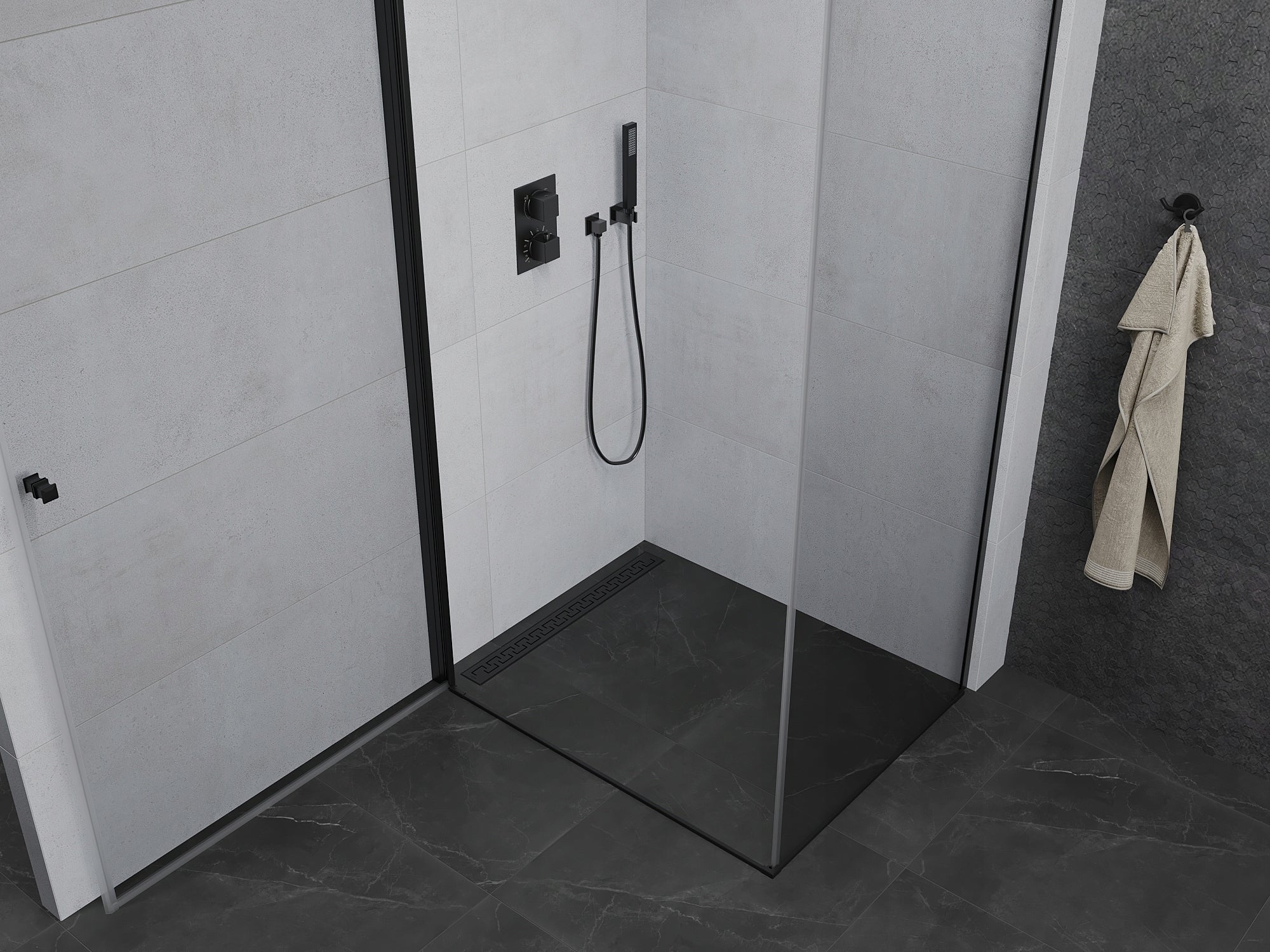 Dušo kabina Mexen Pretoria black mat 90x70,80,90,100,110,120 cm