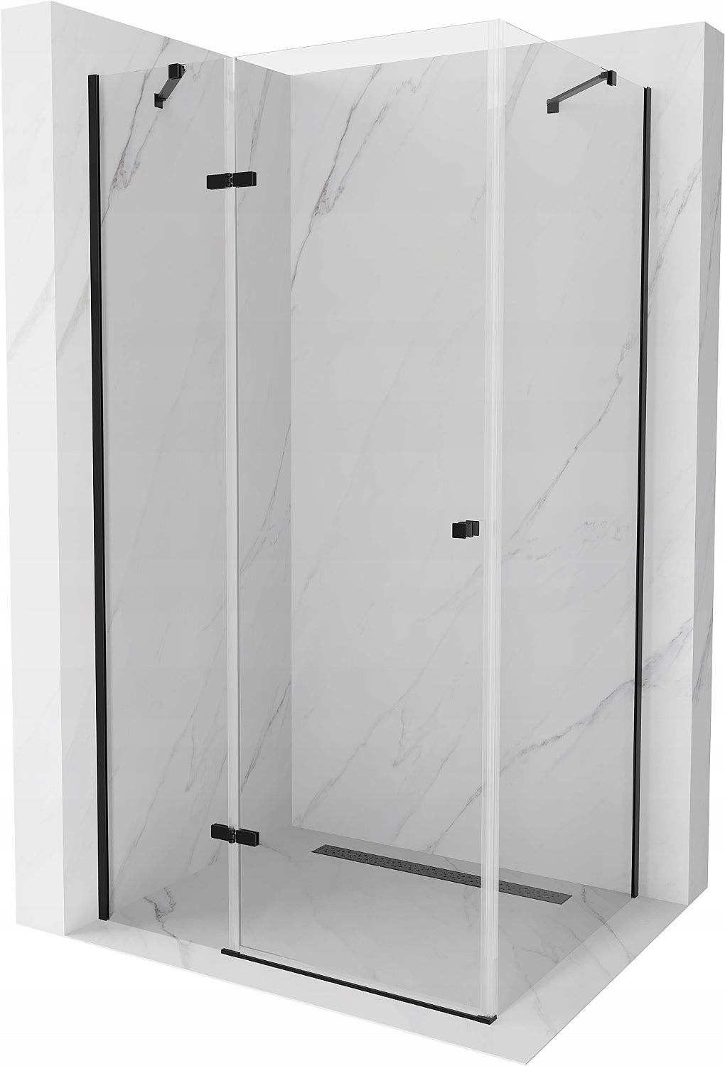 Duschkabine Mexen Roma 100x70,80,90,100,110,120 cm, schwarz 
