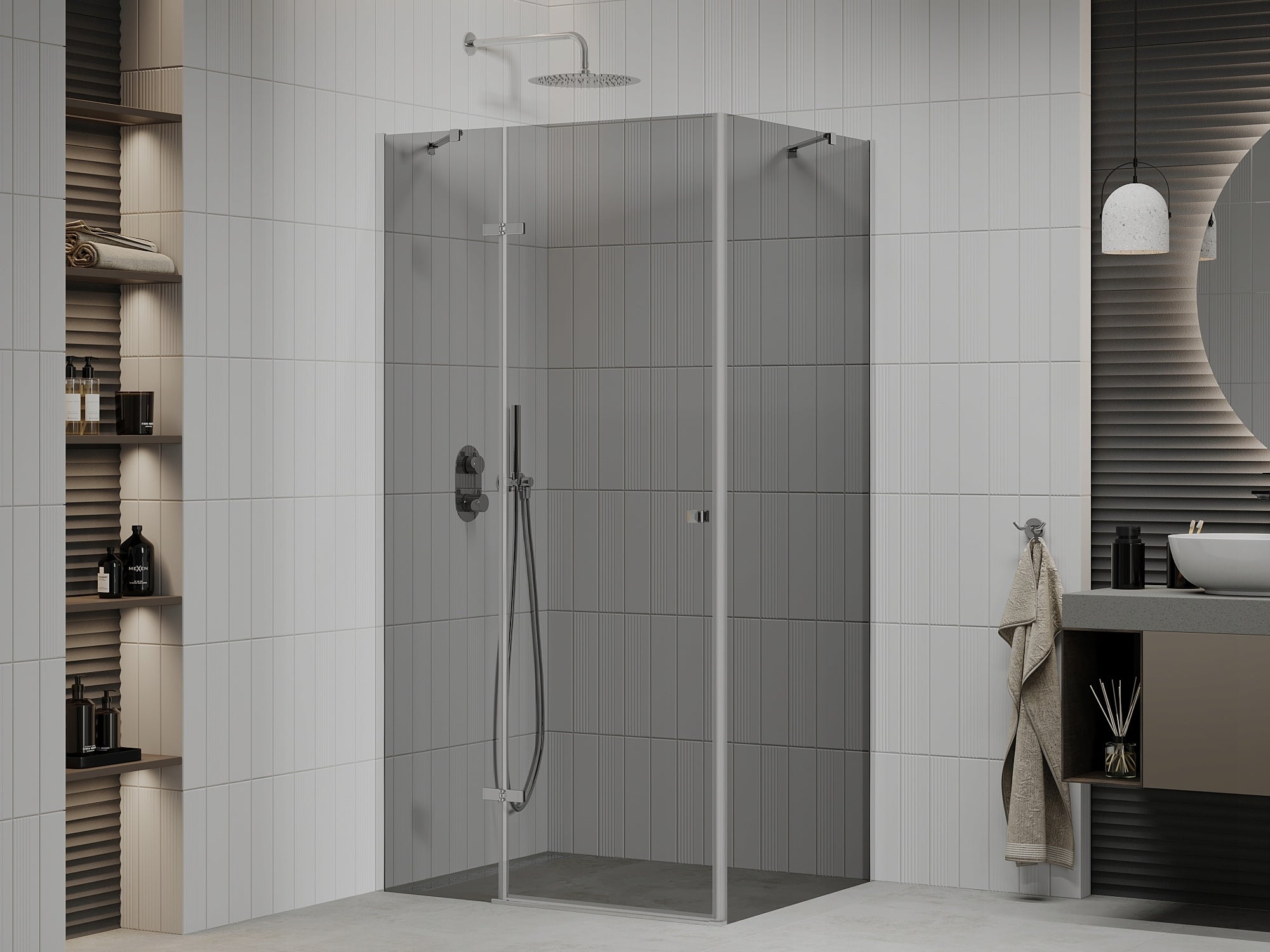 Duschkabine Mexen Roma 120x70,80,90,100 grau 