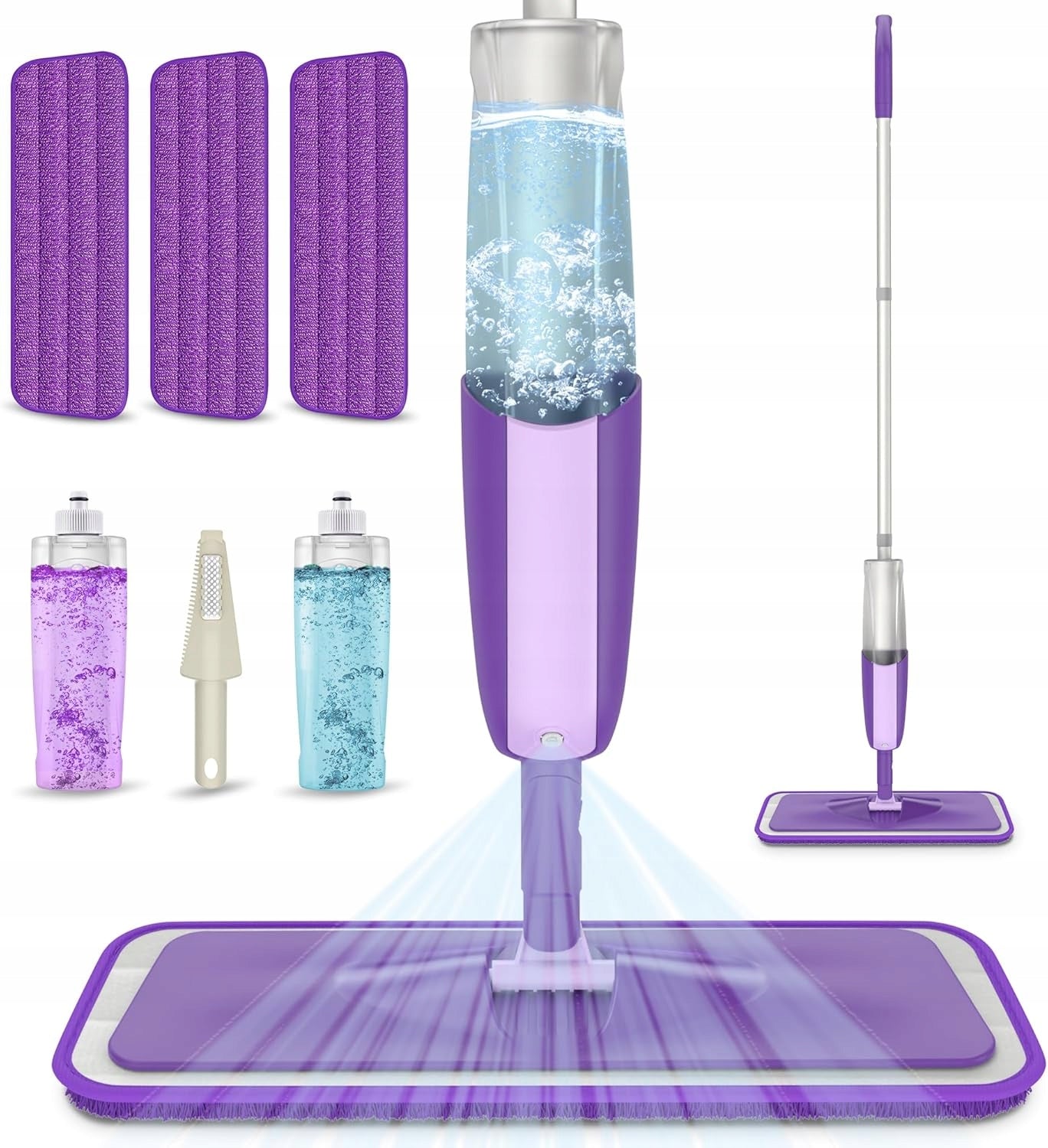 MEXERRIS 360° SPRAY MOP + 2 ALUMINIUM BOTTLES FOR TILE FLOORS