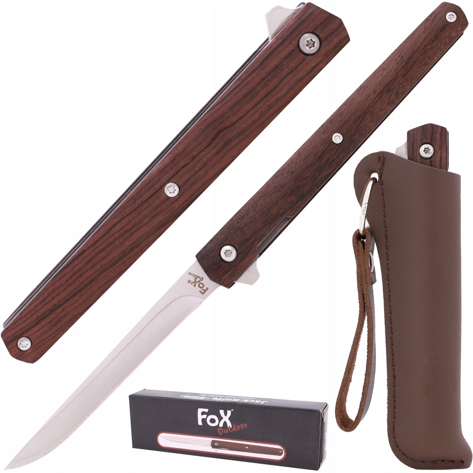 MFH Fox Outdoor Slim Wooden Handle Knife