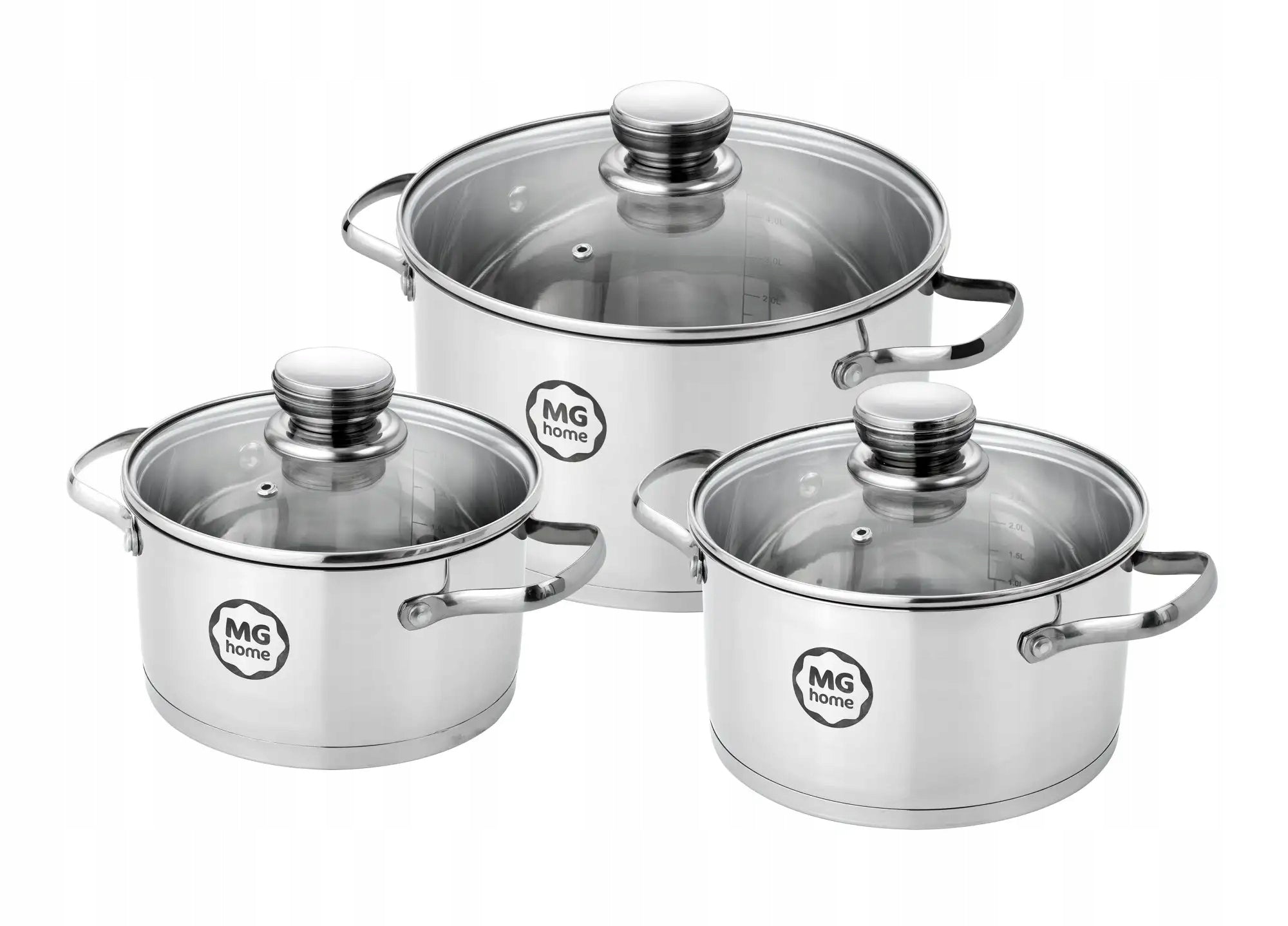 MG HOME SATINO POT SET 6 EL STAINLESS STEEL MAGDA GESSLER Line SATINO