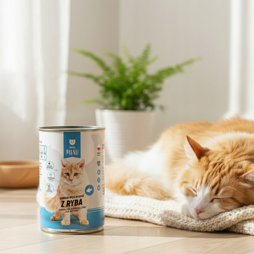 MIAU MIAU wet cat food Fish can 415g pieces in meat sauce Brand no brand