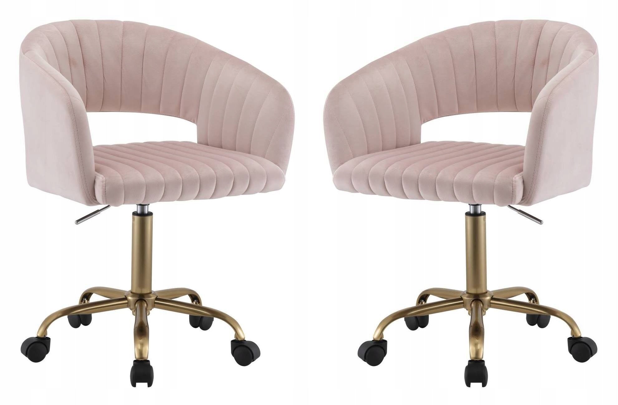 MICHEL Swivel Chair Pink Fabric Velvet Working Low Chair 120kg