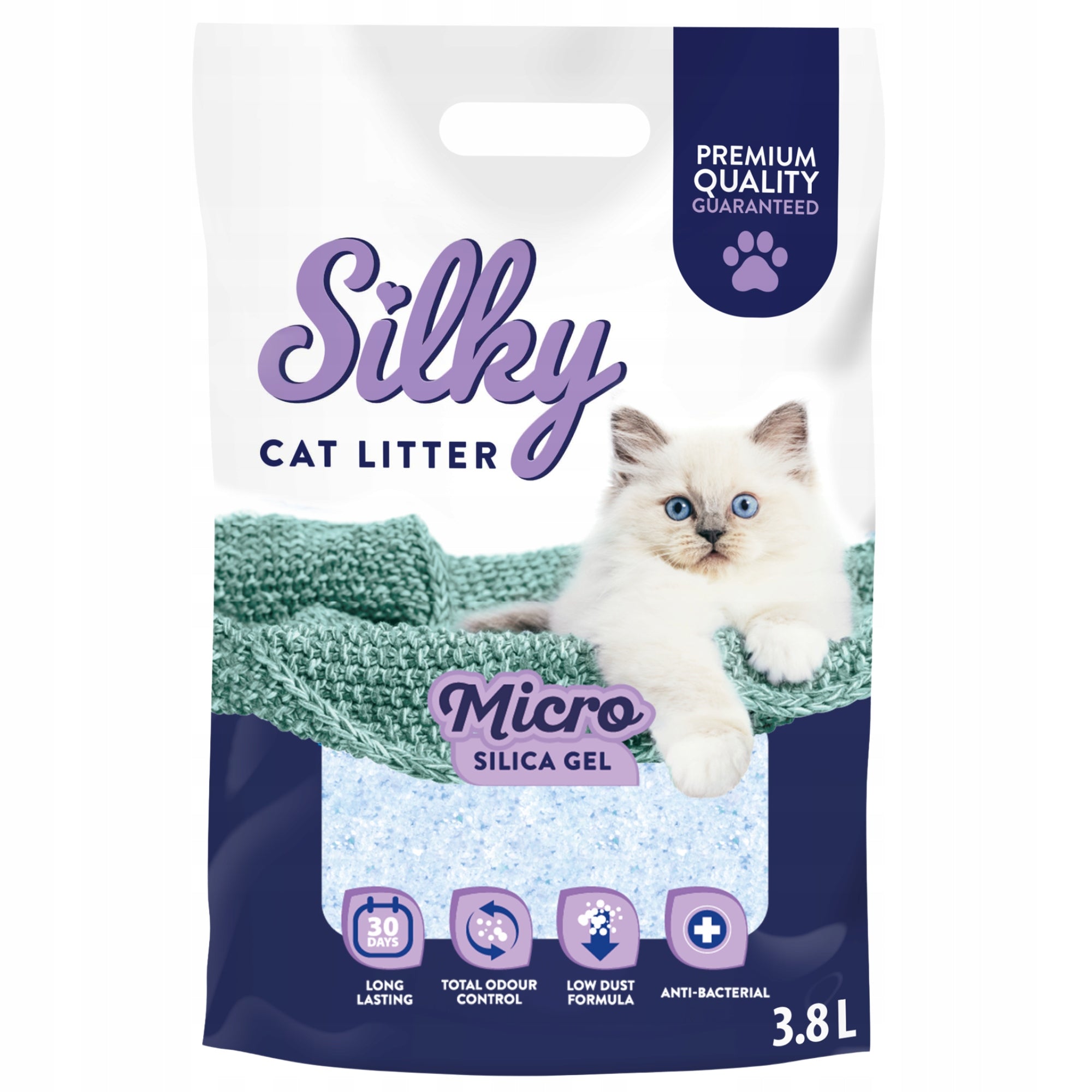 MICRO Cat litter SILKY 30,4L SET 8x3,8l litter box Trade name żwirek micro