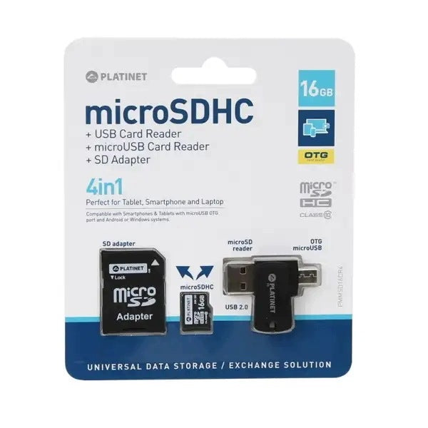 MICRO SD CARD 16GB ADAPTER FLASH DRIVE READER OTG