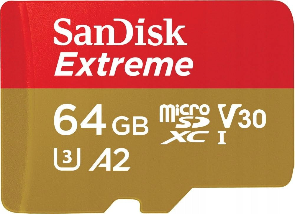 MICRO SD CARD SANDISK EXTREME 64GB 170/80 V30 A2 4K + ADAPTER Packaging status original