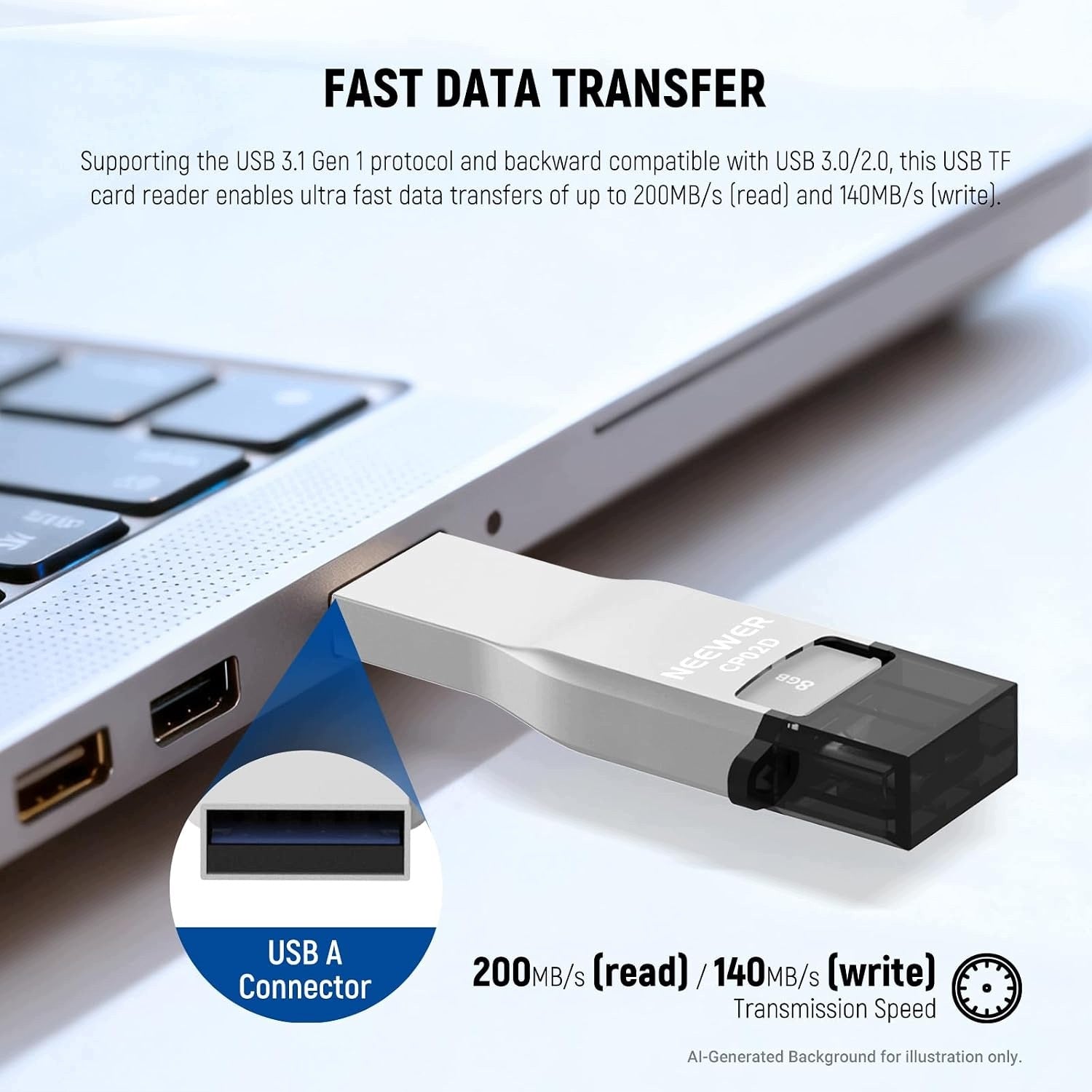 MICRO SD USB-C USB-A CARD READER 3.1 TO 200MB/S Manufacturer no brand